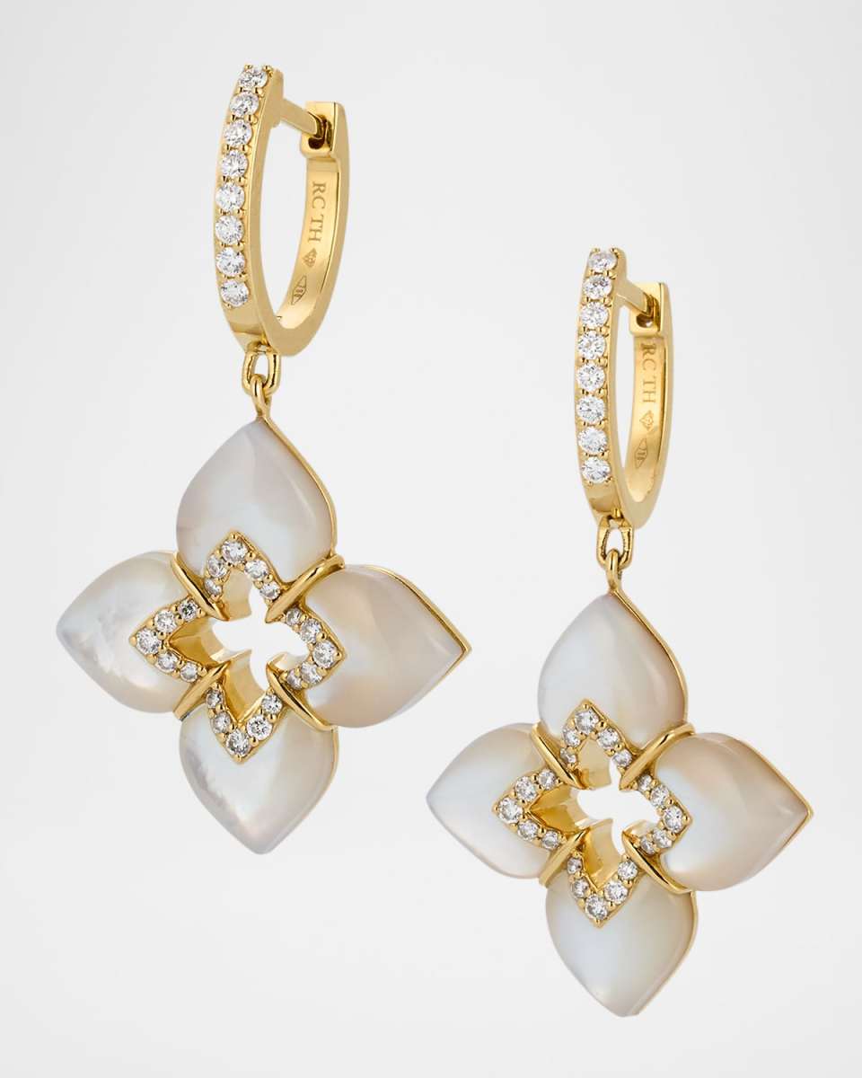 Souffle 18K Yellow Gold Diamond Venetian Princess Earrings with Gemstones